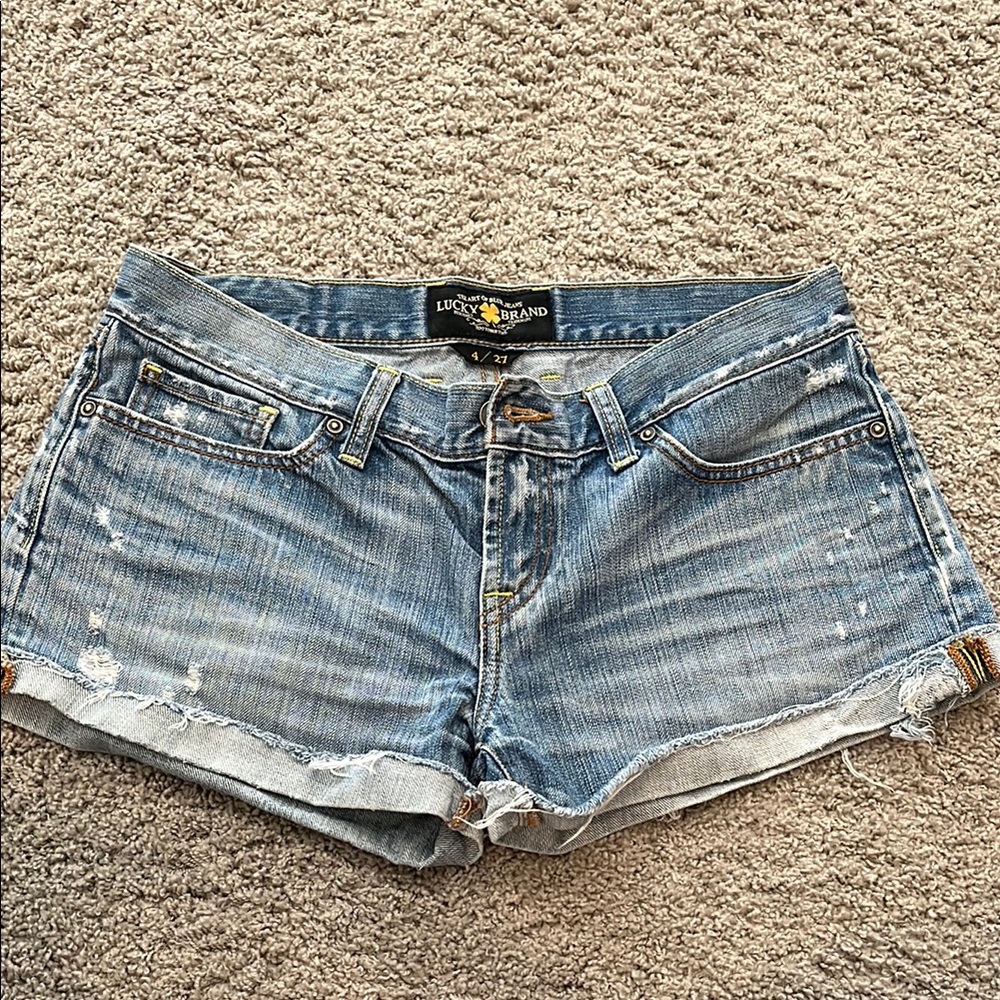 Lucky Brand Blue Jean Shorts Distressed Cut-Off
